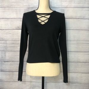 Hollister Strappy Black long sleeve top